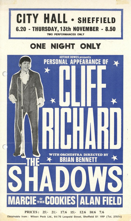 Cliff Richard Sheffield City Hall Handbill 1969