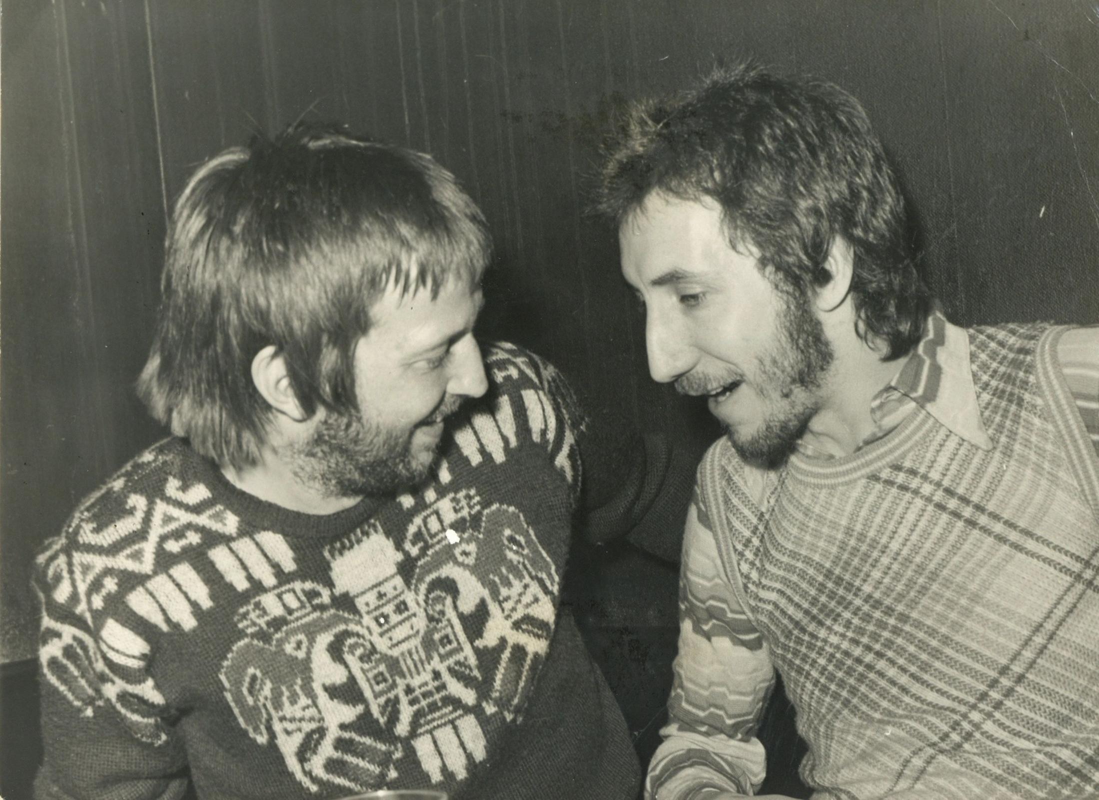 Eric Clapton and Pete Townshend photograph 1974