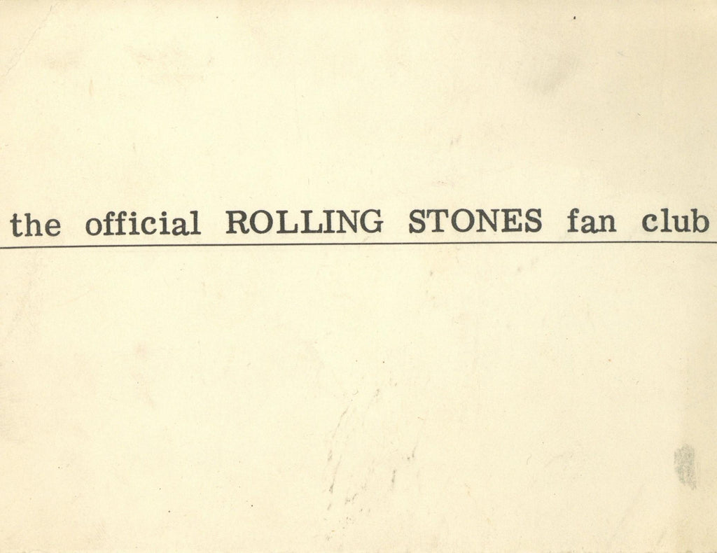 The Rolling Stones Official Membership Card 1964