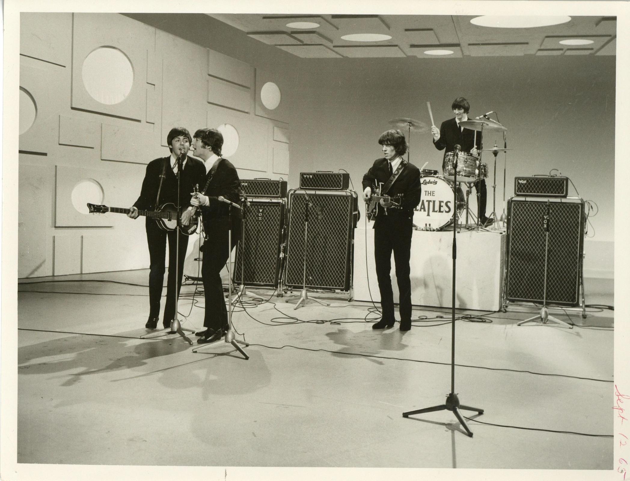The Beatles Ed Sullivan show photograph 1965