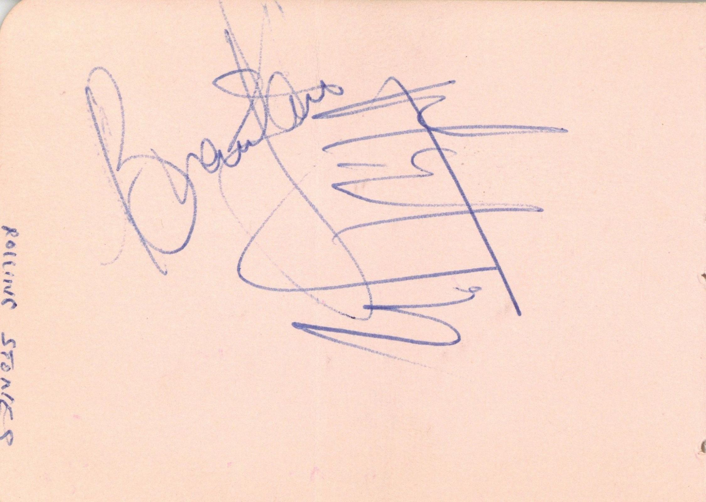 Mick Jagger and Brian Jones Autographs 1964