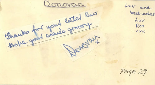 Donovan Autograph 1960s