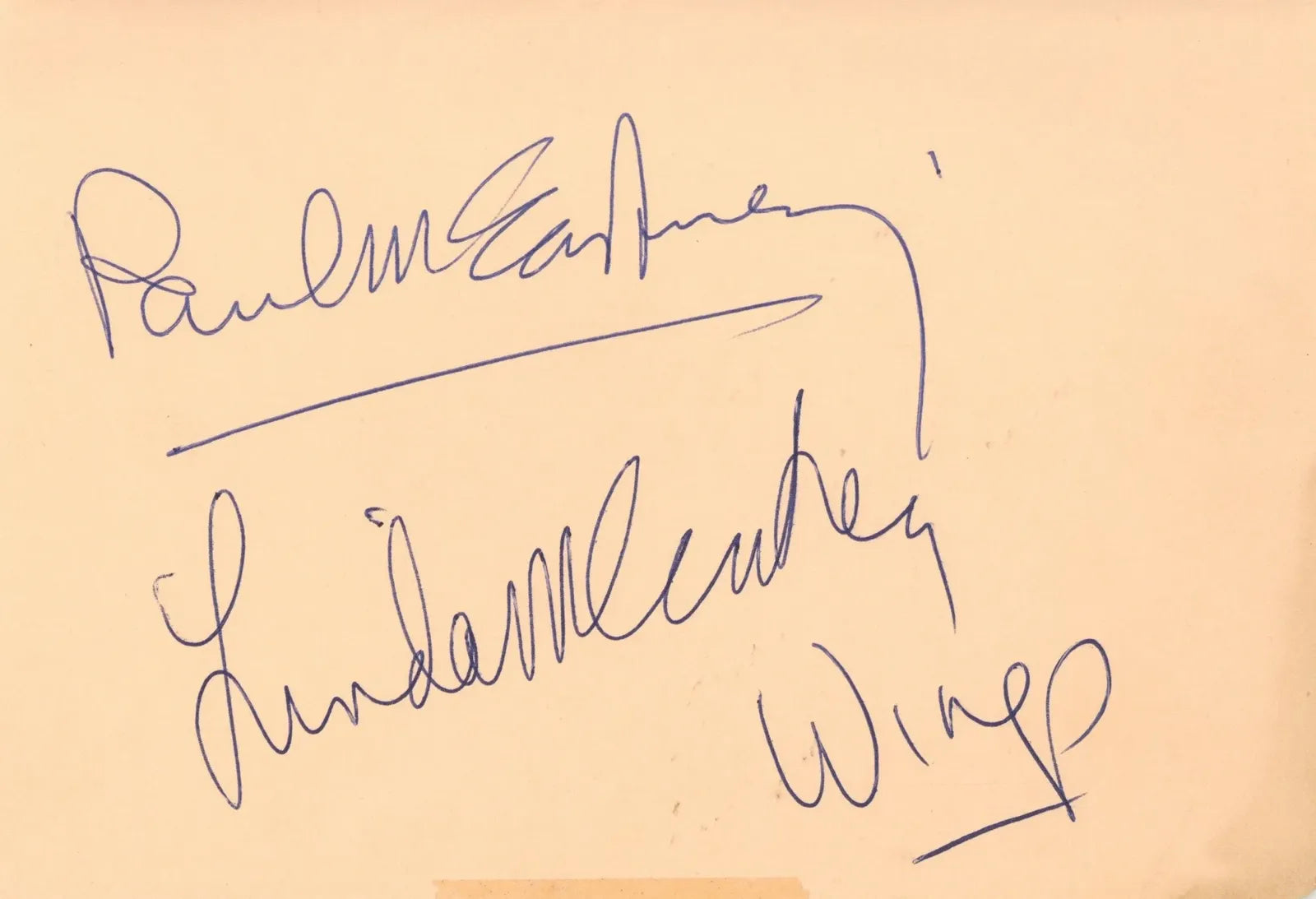Paul and Linda McCartney Autographs 1970s