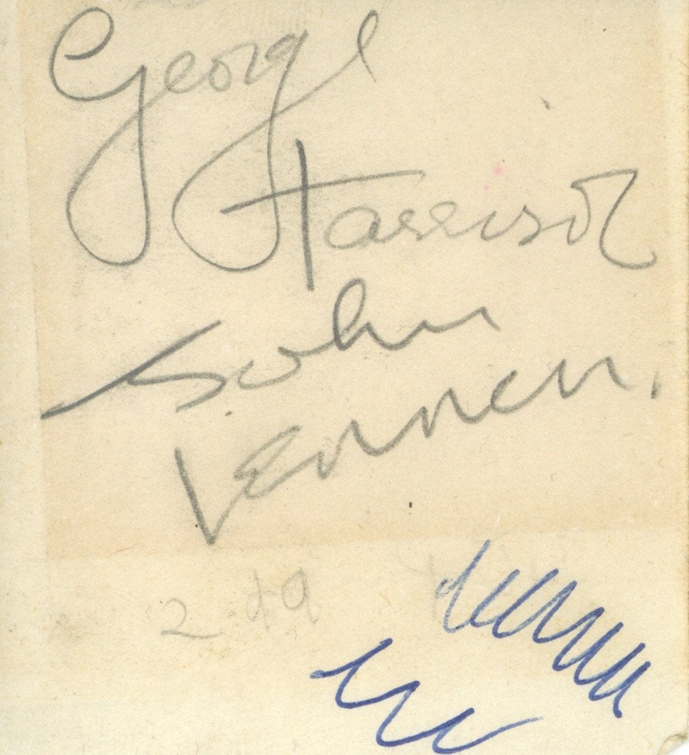 John Lennon and George Harrison autographs 1963