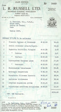 George Harrison L.R. Russell Ltd Sales Invoice 1980