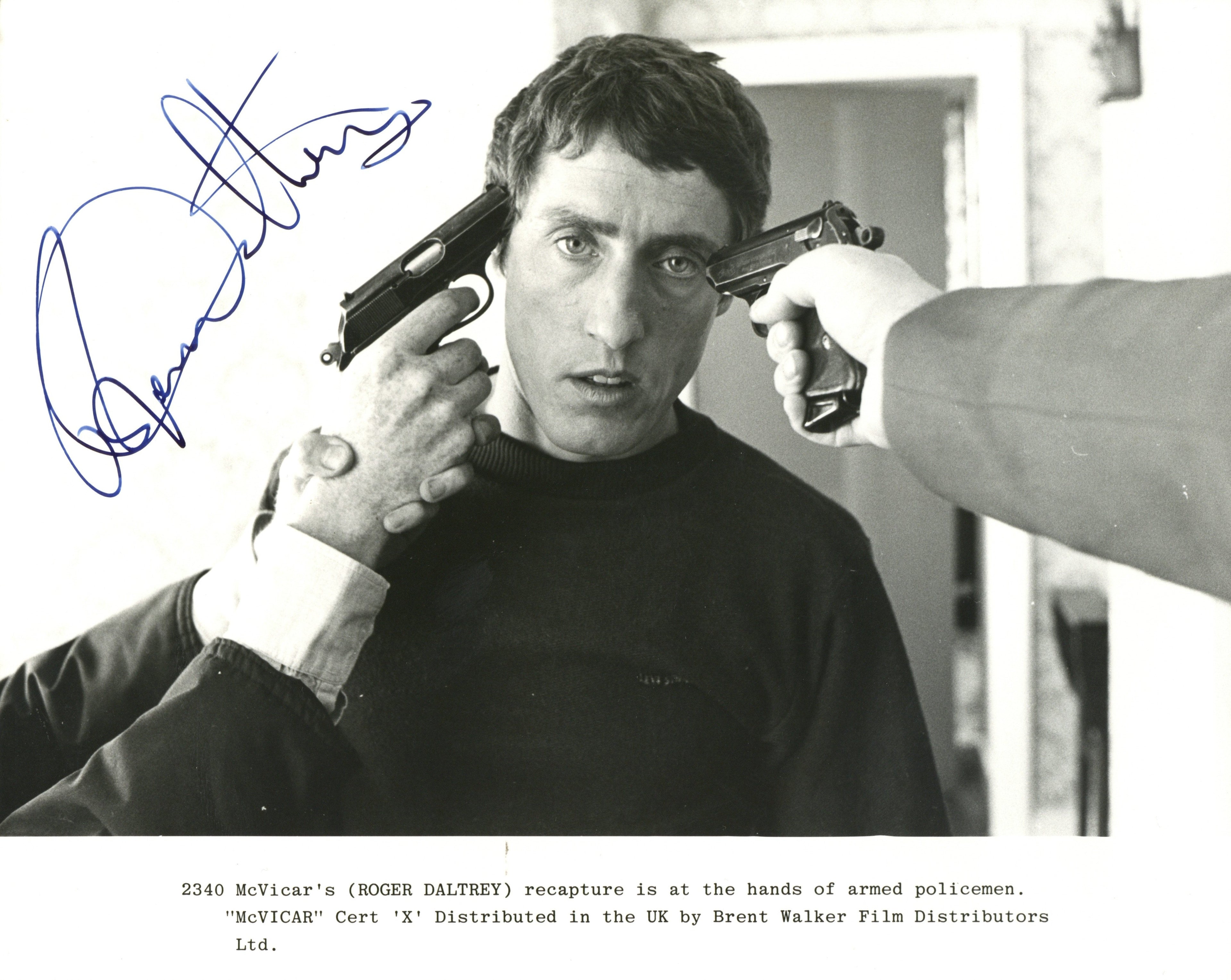 Roger Daltrey signed McVicar promotional photograph