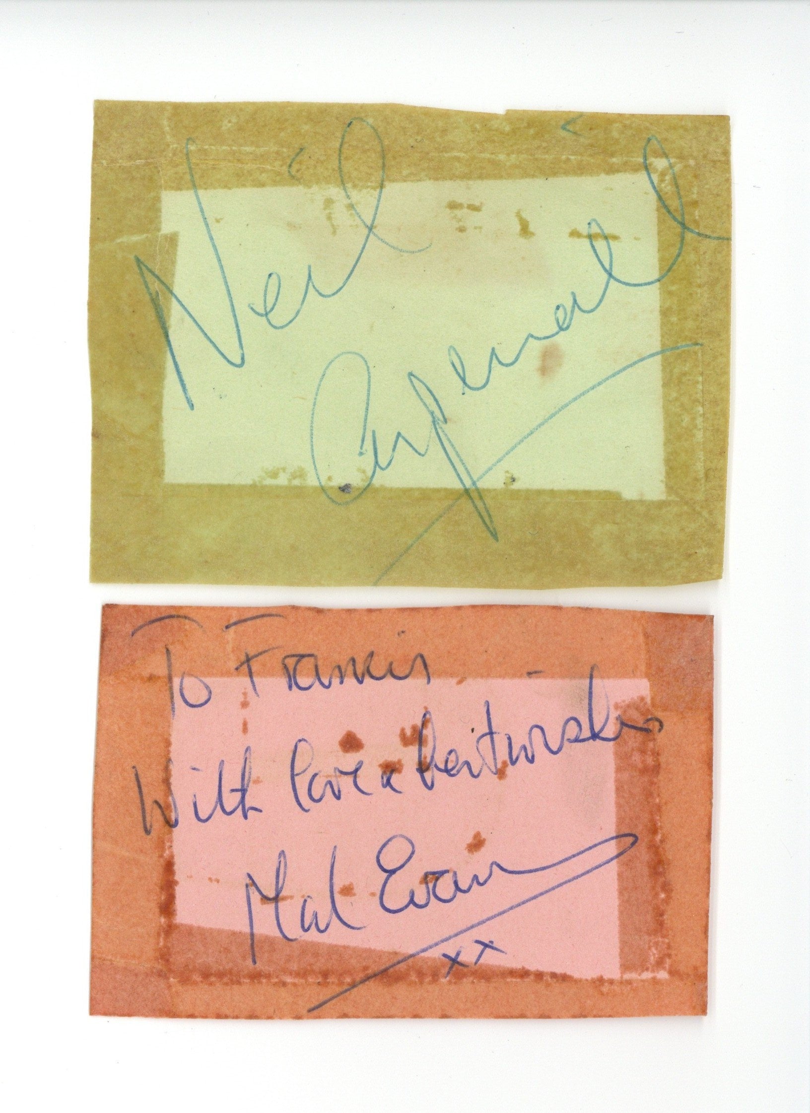 Neil Aspinall and Mal Evans Autographs 1967