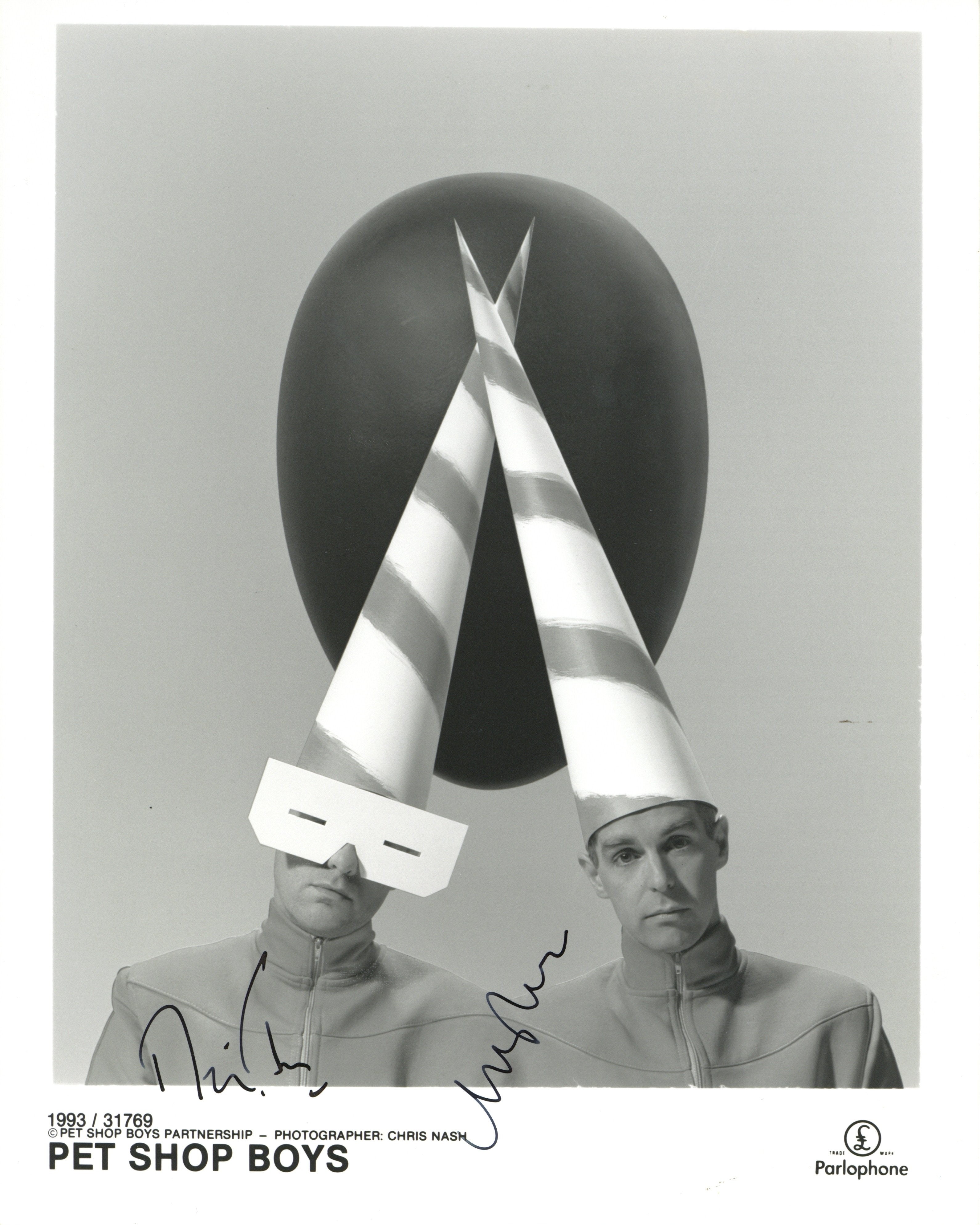 The Pet Shop Boys signed 1993 Parlophone Records promotional press photo
