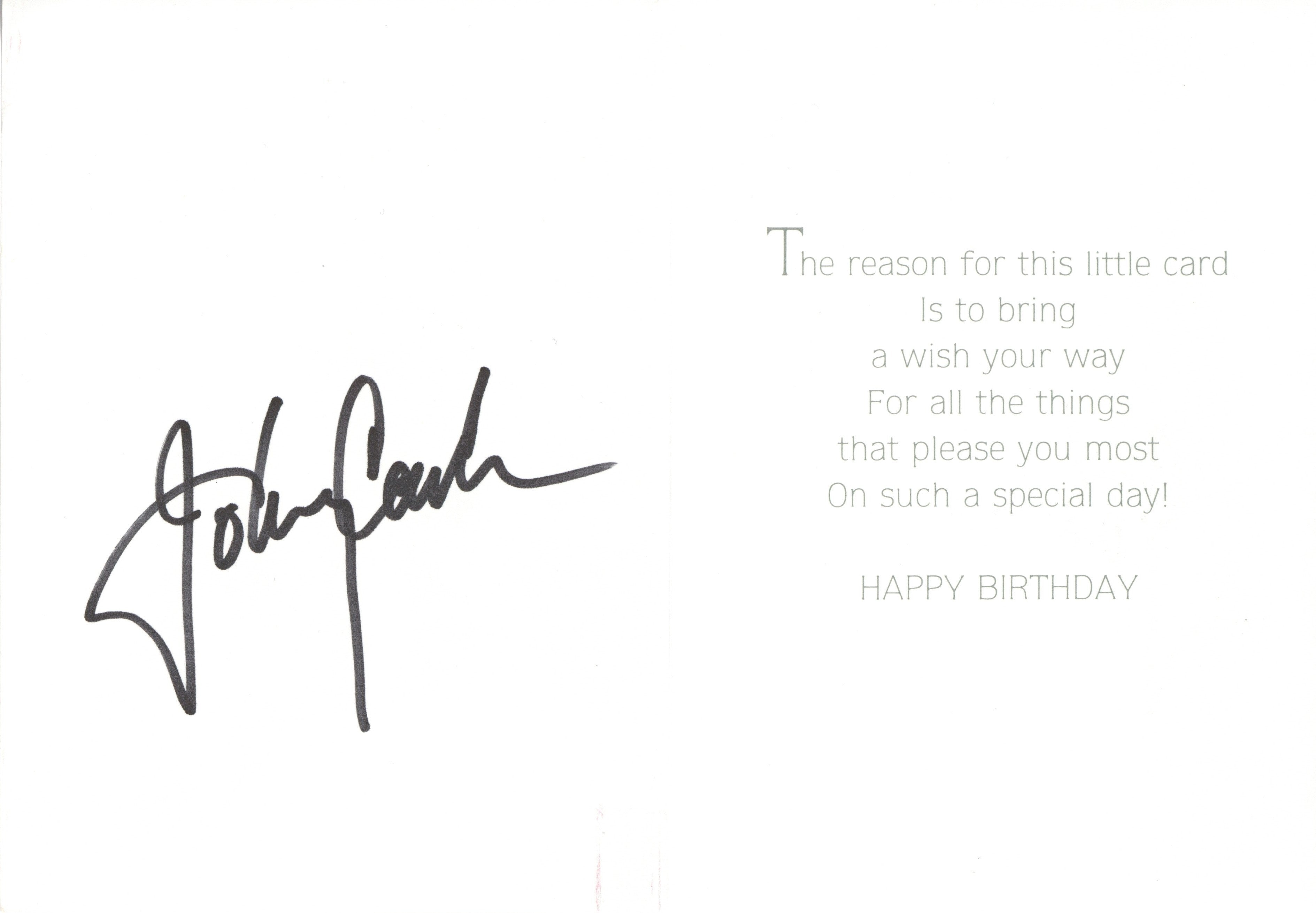 Johnny Cash Signed Birthday Card