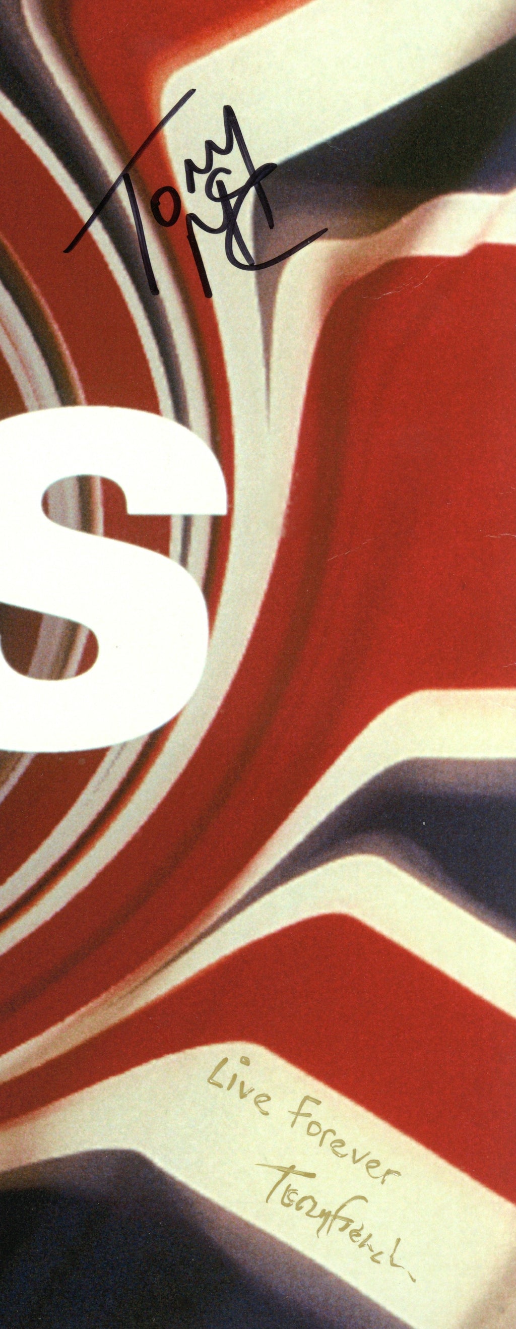Oasis Union Jack Swirl poster signed by Tony French