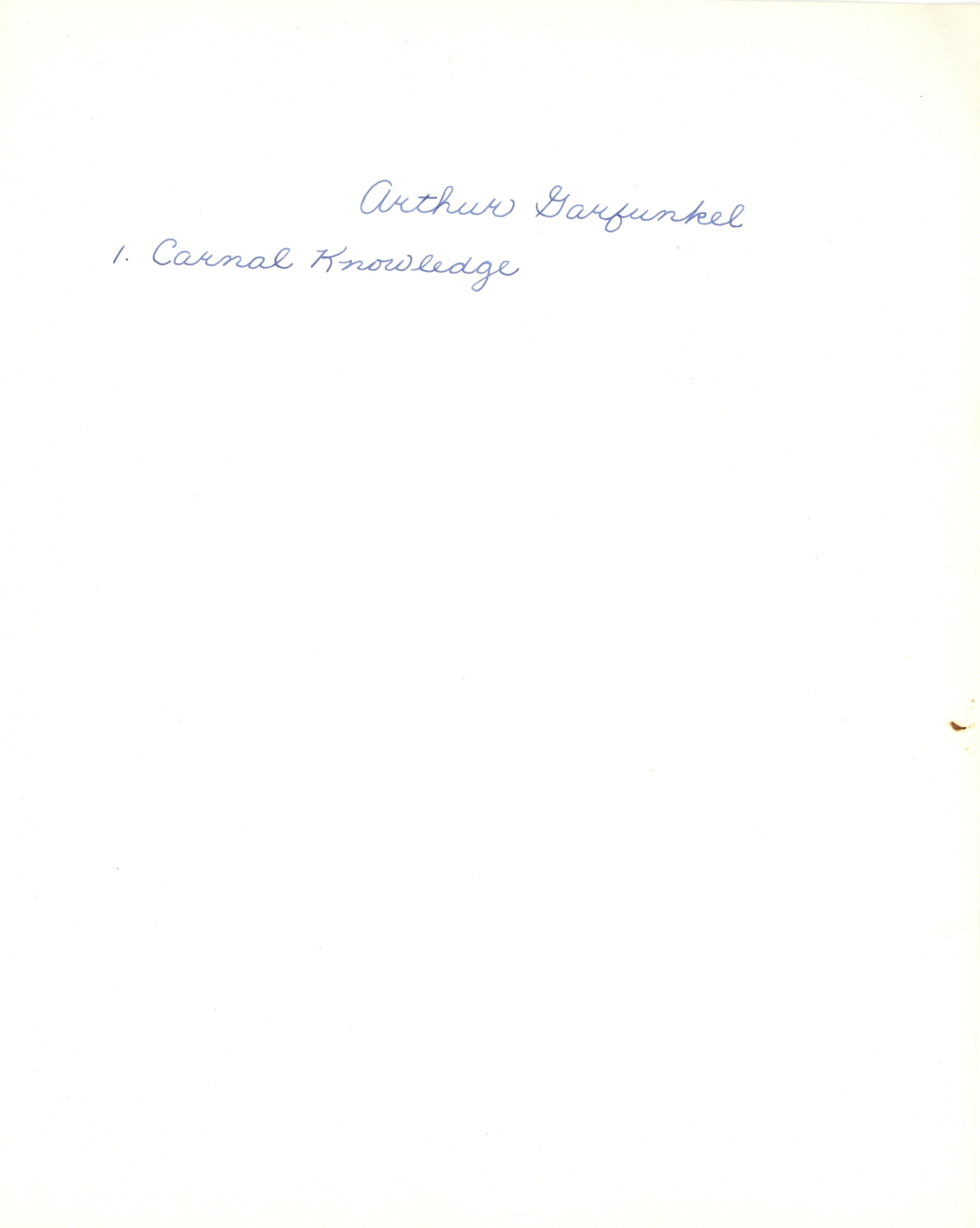 Art Garfunkel signed promotional photograph