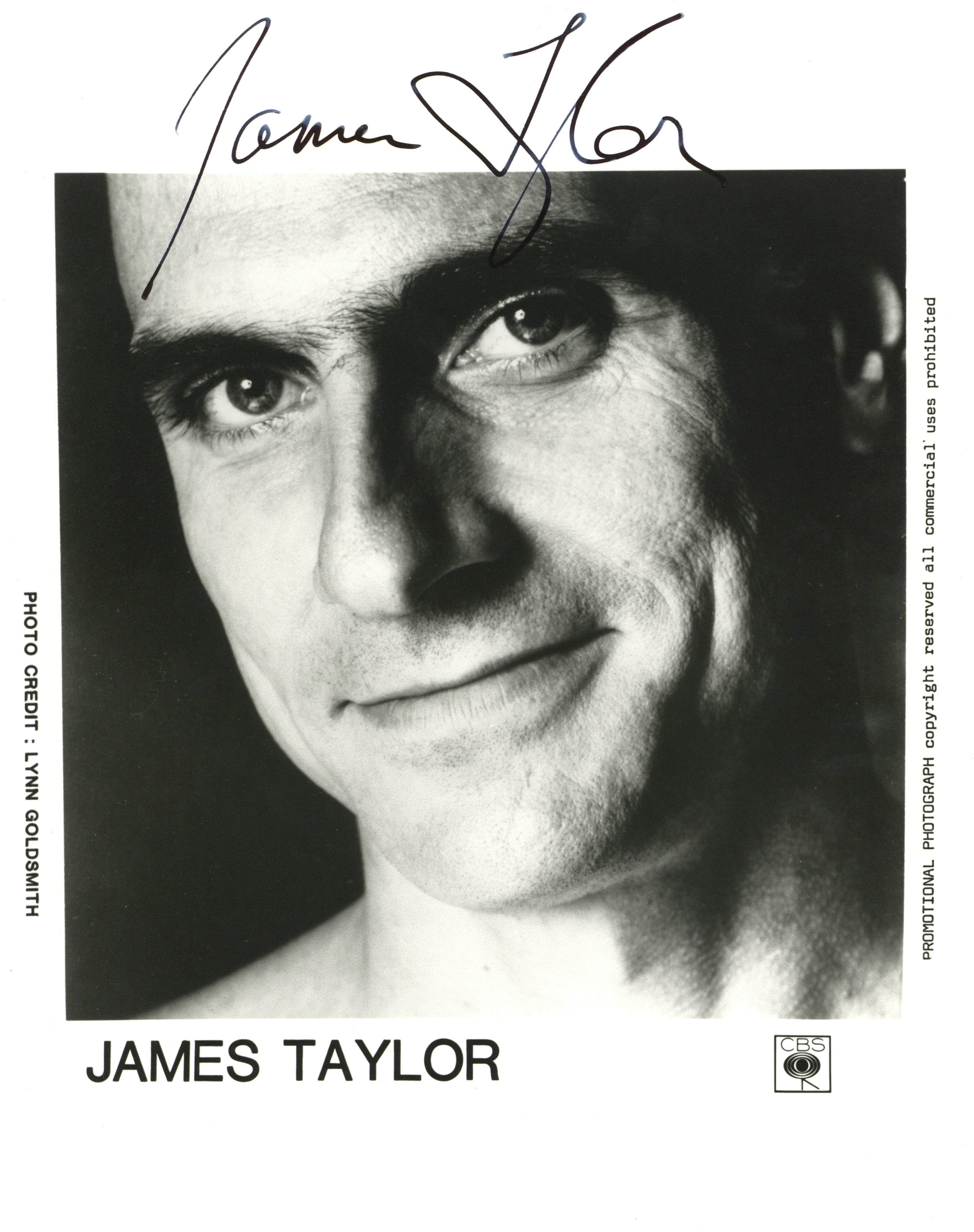 James Taylor Signed CBS Records promotional Photograph