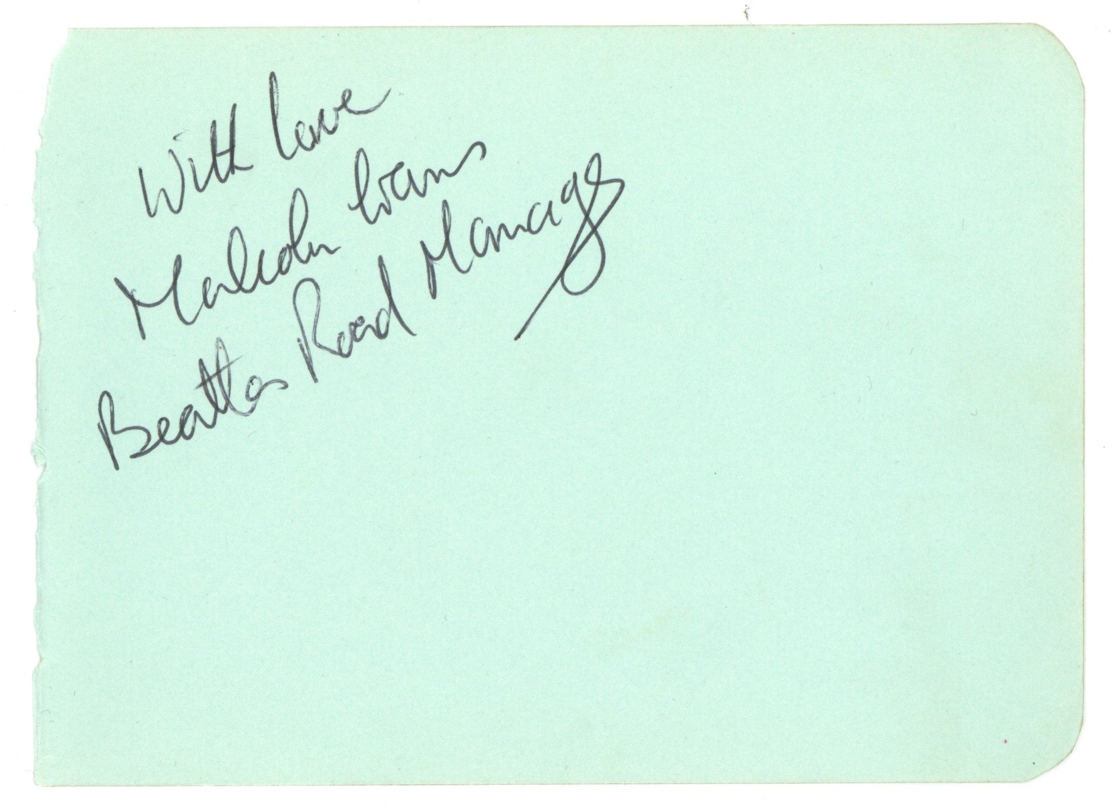 Mal Evans Autograph 1964