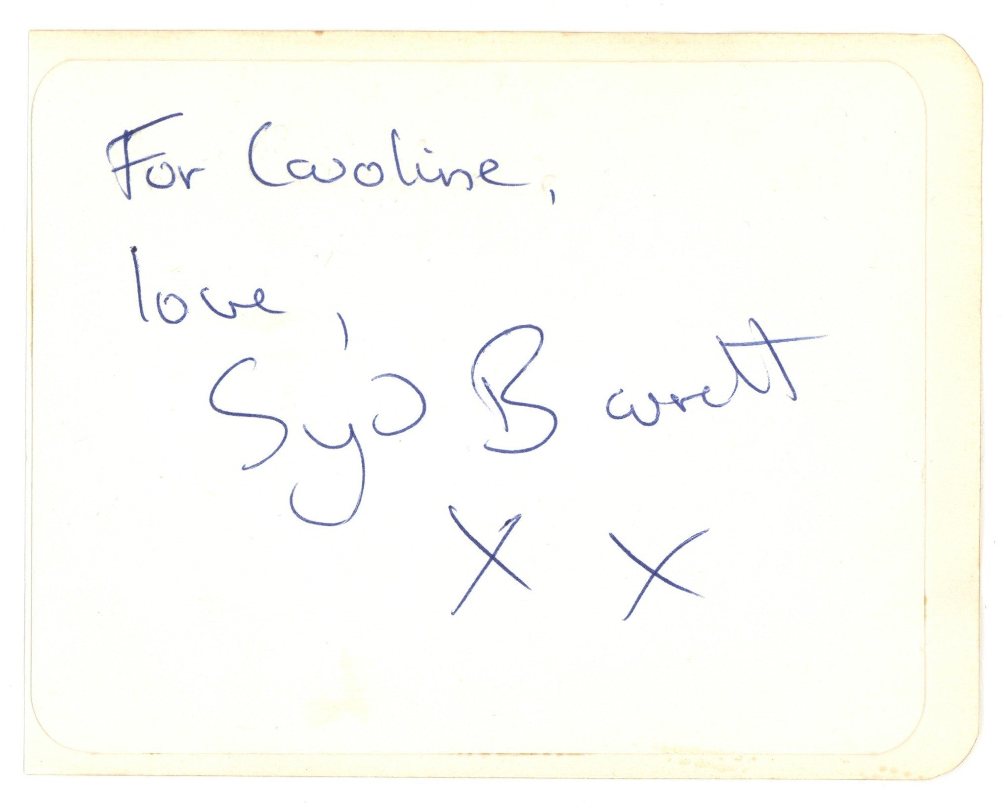 Syd Barrett Autograph 1967