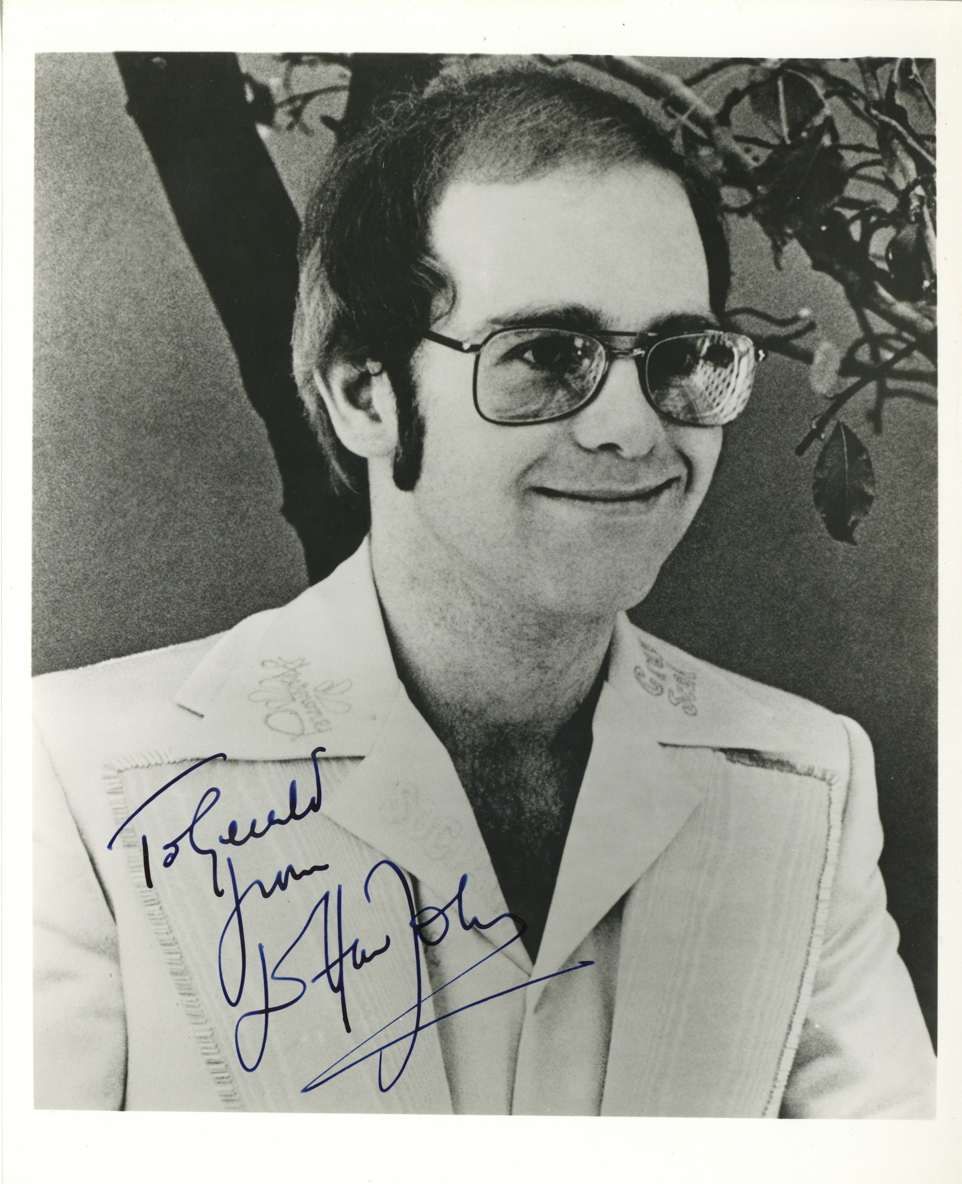 Elton John Signed Promotional Photograph
