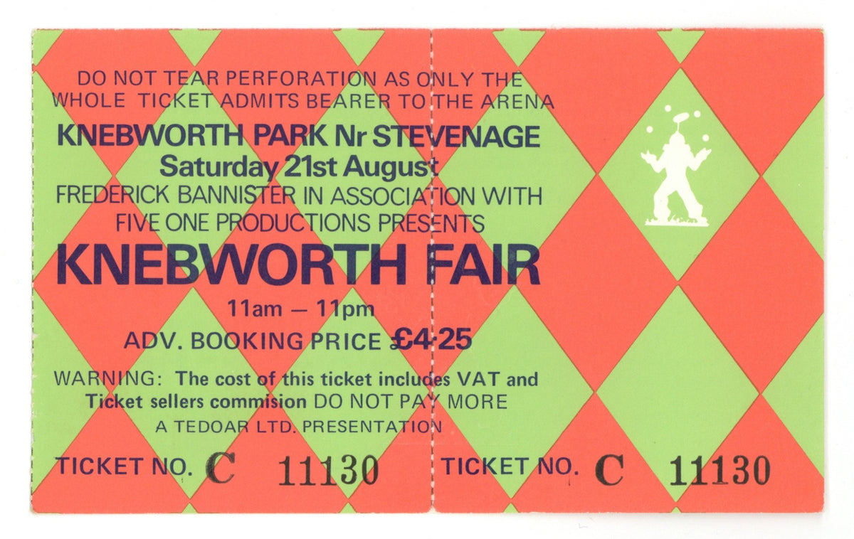 The Rolling Stones Knebworth Fair Ticket 1976