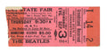 The Beatles Indiana State Fair ticket stub 1964
