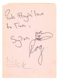 Pink Floyd autographs with Syd Barrett cat drawing 1967