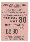 The Beatles Roy Orbison Show ticket stub 1963