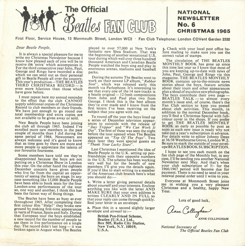 The Beatles Third Christmas Flexi Disc