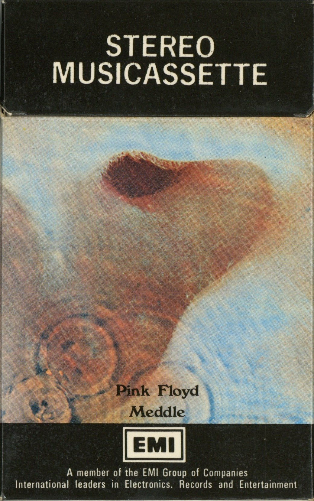 Pink Floyd signed Meddle UK stereo musicassette release inlay 1972