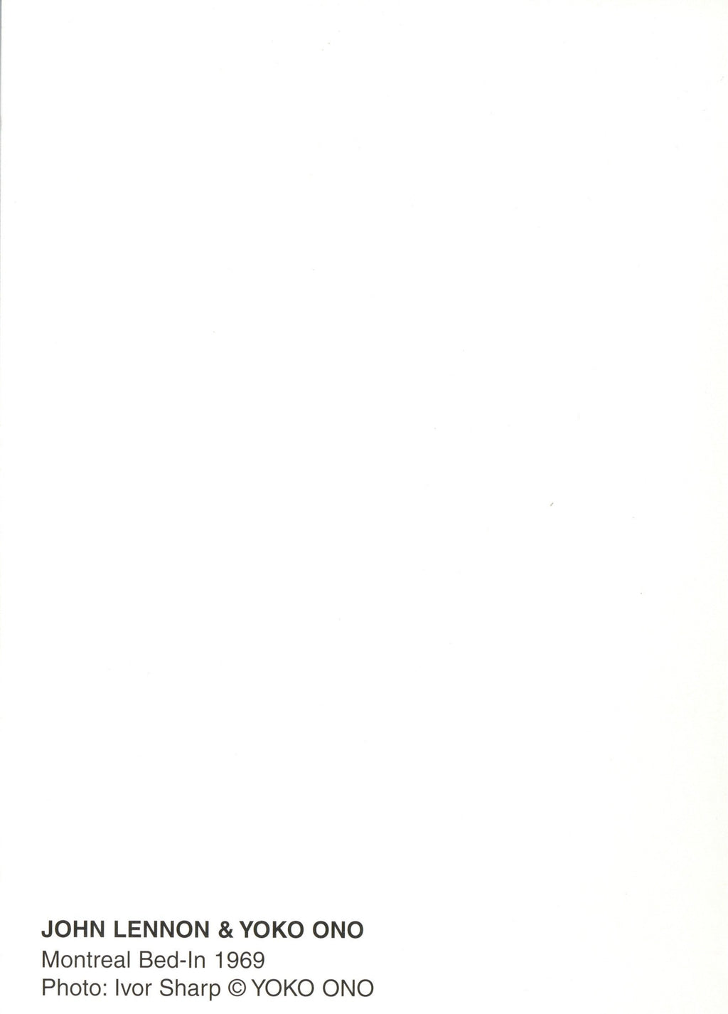 Yoko Ono Signed Bed – In for Peace Promotional Card