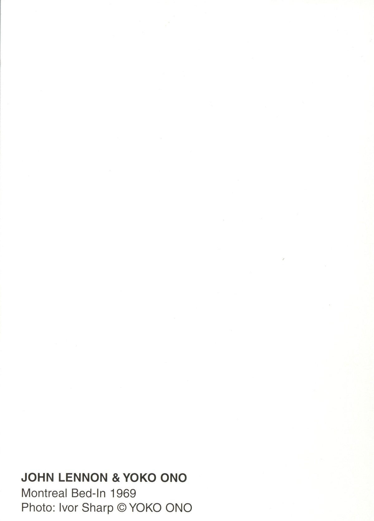 Yoko Ono Signed Bed – In for Peace Promotional Card