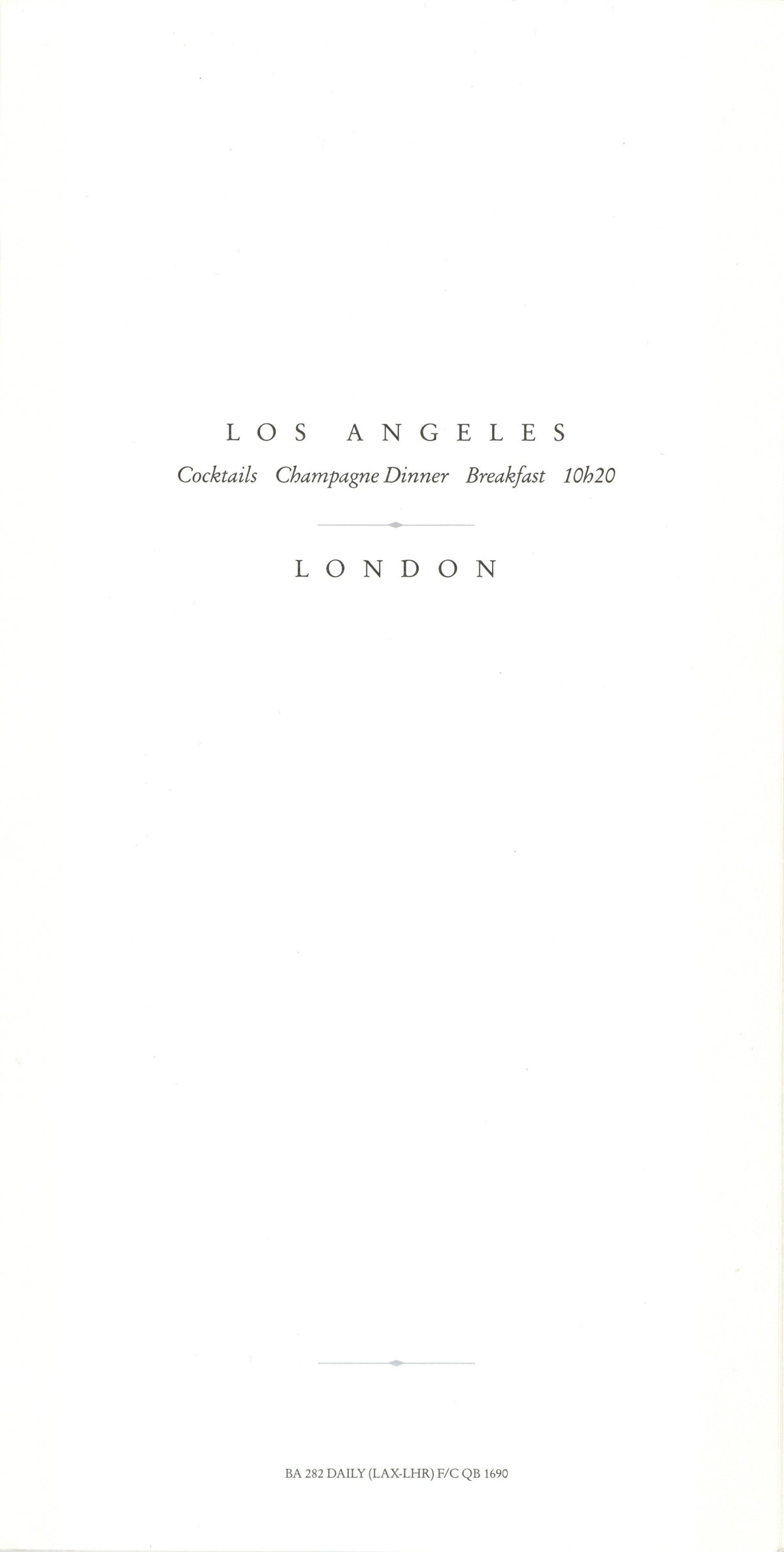 Johnny Marr and Mick Hucknall signed British Airways First Class menu booklet 1990