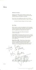 Mick Jagger signed British Airways First Class in-flight menu Booklet