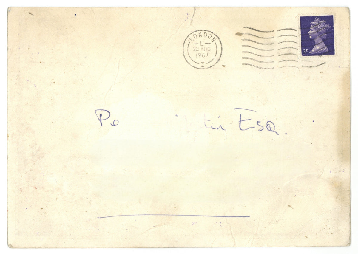 The Move 1967 promotional postcard for the single "Flowers in the Rain"