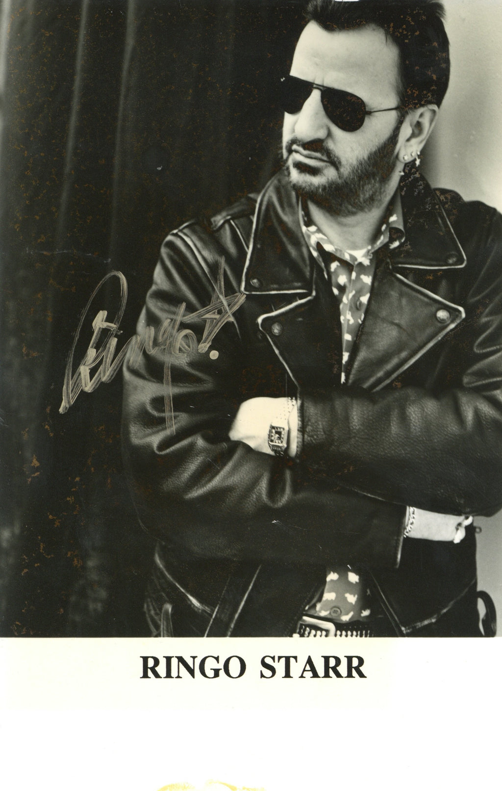 Ringo Starr Signed Black and White Photograph