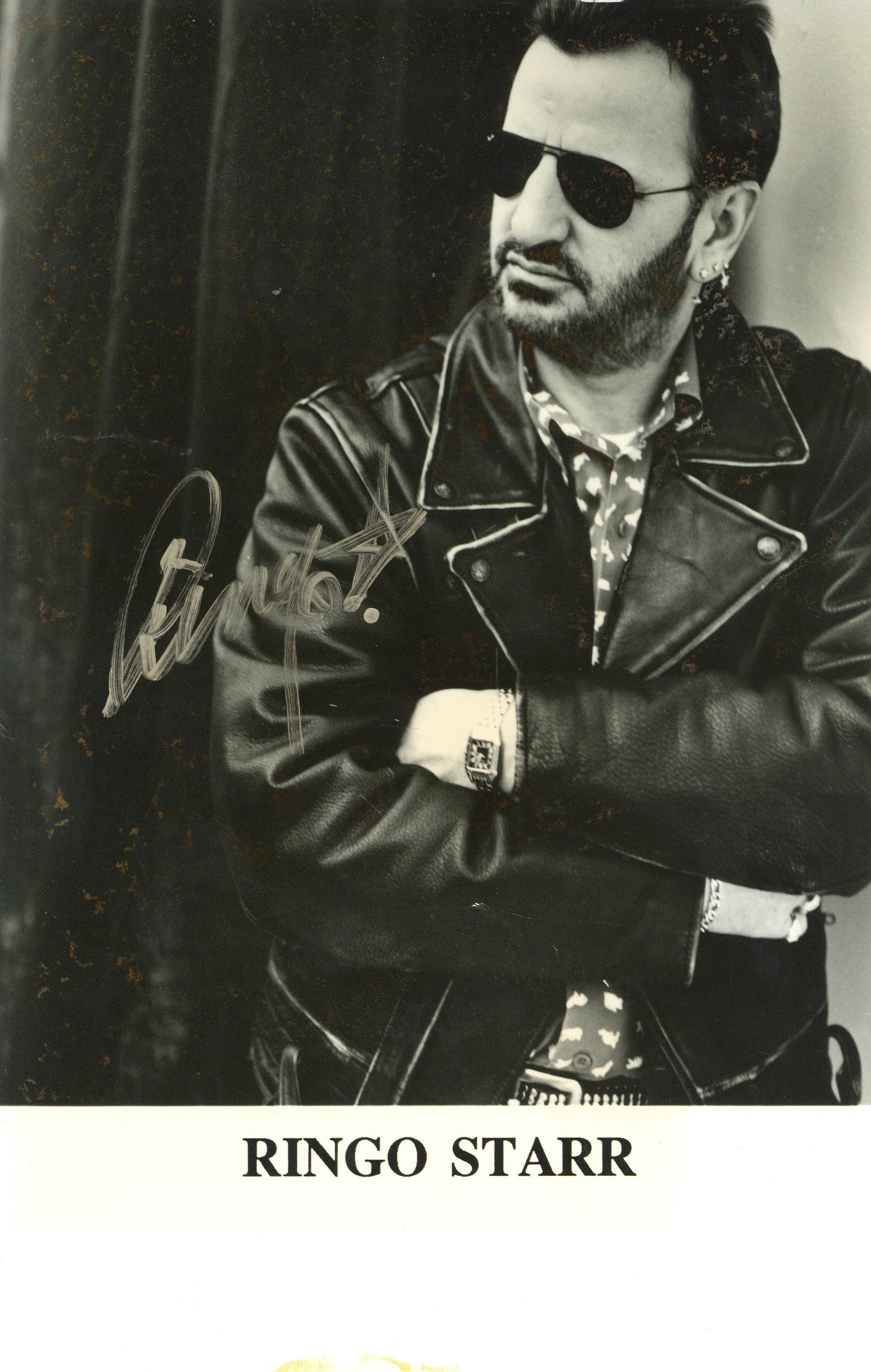 Ringo Starr Signed Black and White Photograph