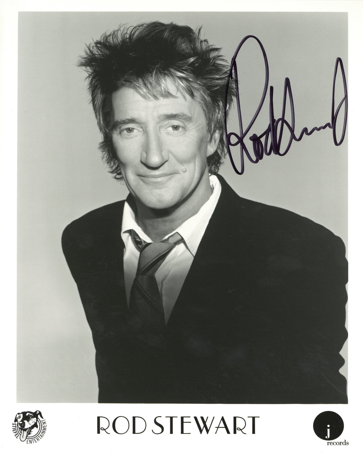 Rod Stewart signed promotional photograph