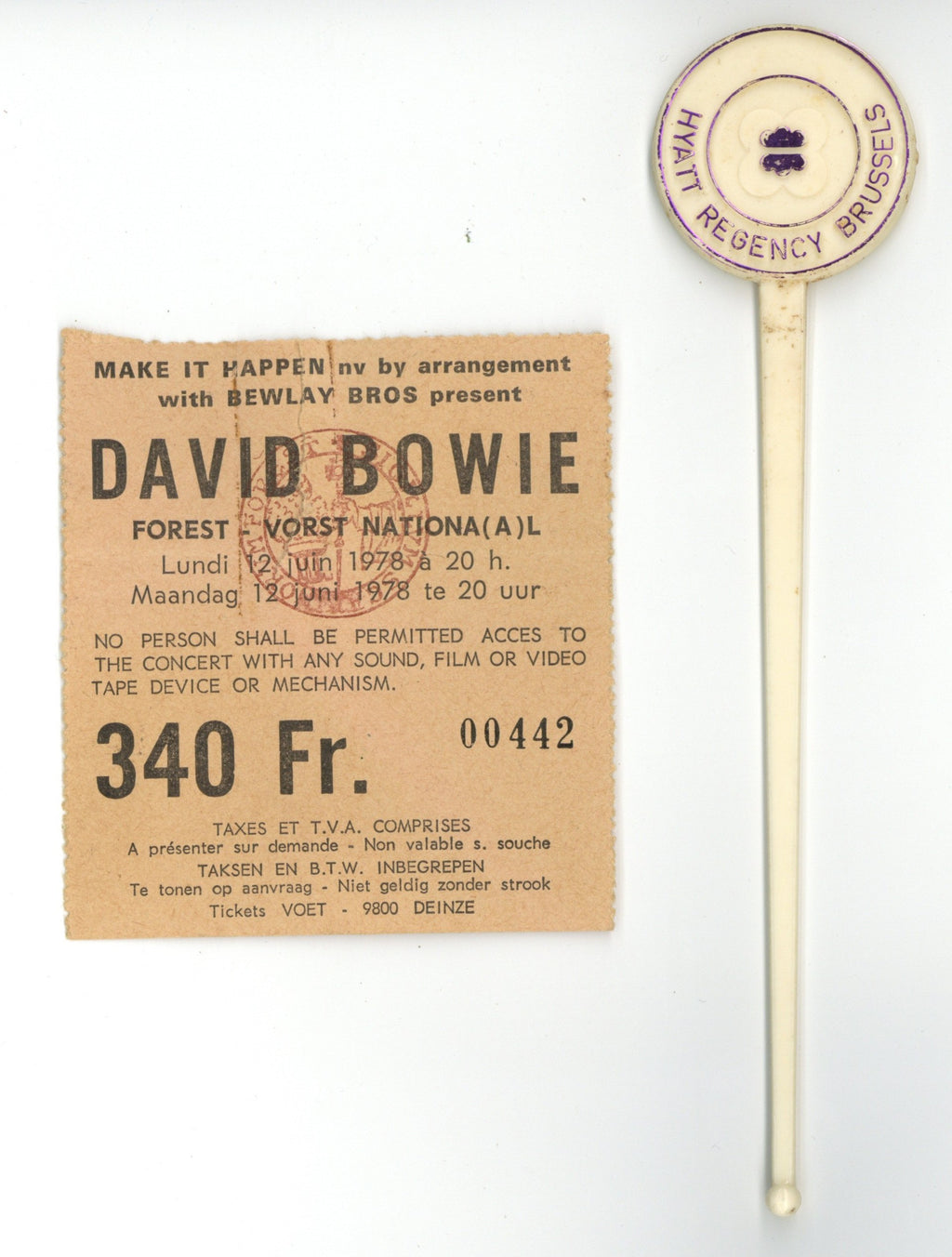 David Bowie Brussels Autograph 12th June 1978
