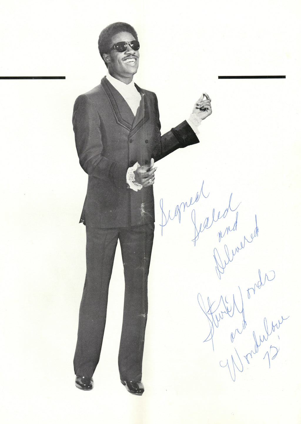 Stevie Wonder signed and inscribed British Concert Tour '72 programme