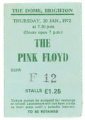 Pink Floyd The Dome Brighton Ticket Stub January 1972
