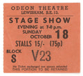 The Who Odeon Theatre Ticket Stub 1970