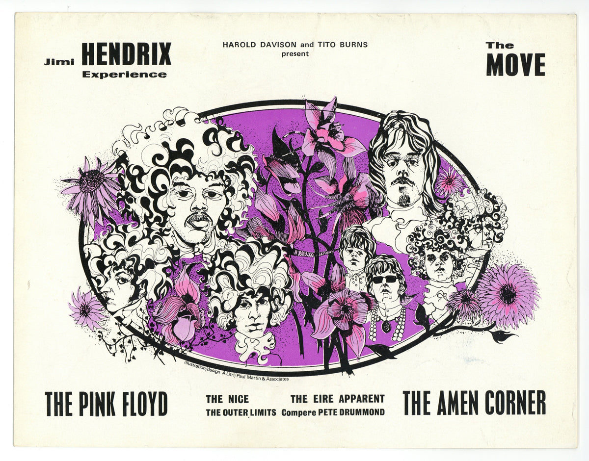 The Jimi Hendrix Experience and Pink Floyd 1967 UK Concert Tour Programme