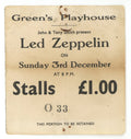 Led Zeppelin Green's Playhouse Glasgow Ticket Stub 1972
