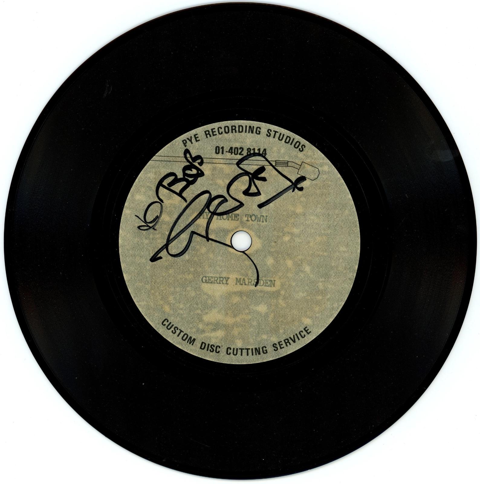 Gerry Marsden Signed “my Home town” Acetate record