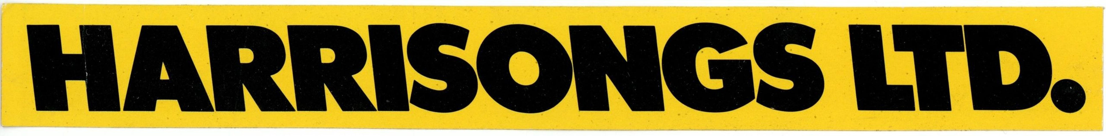 George Harrison 1970s Harrisongs Ltd. Promotional Sticker