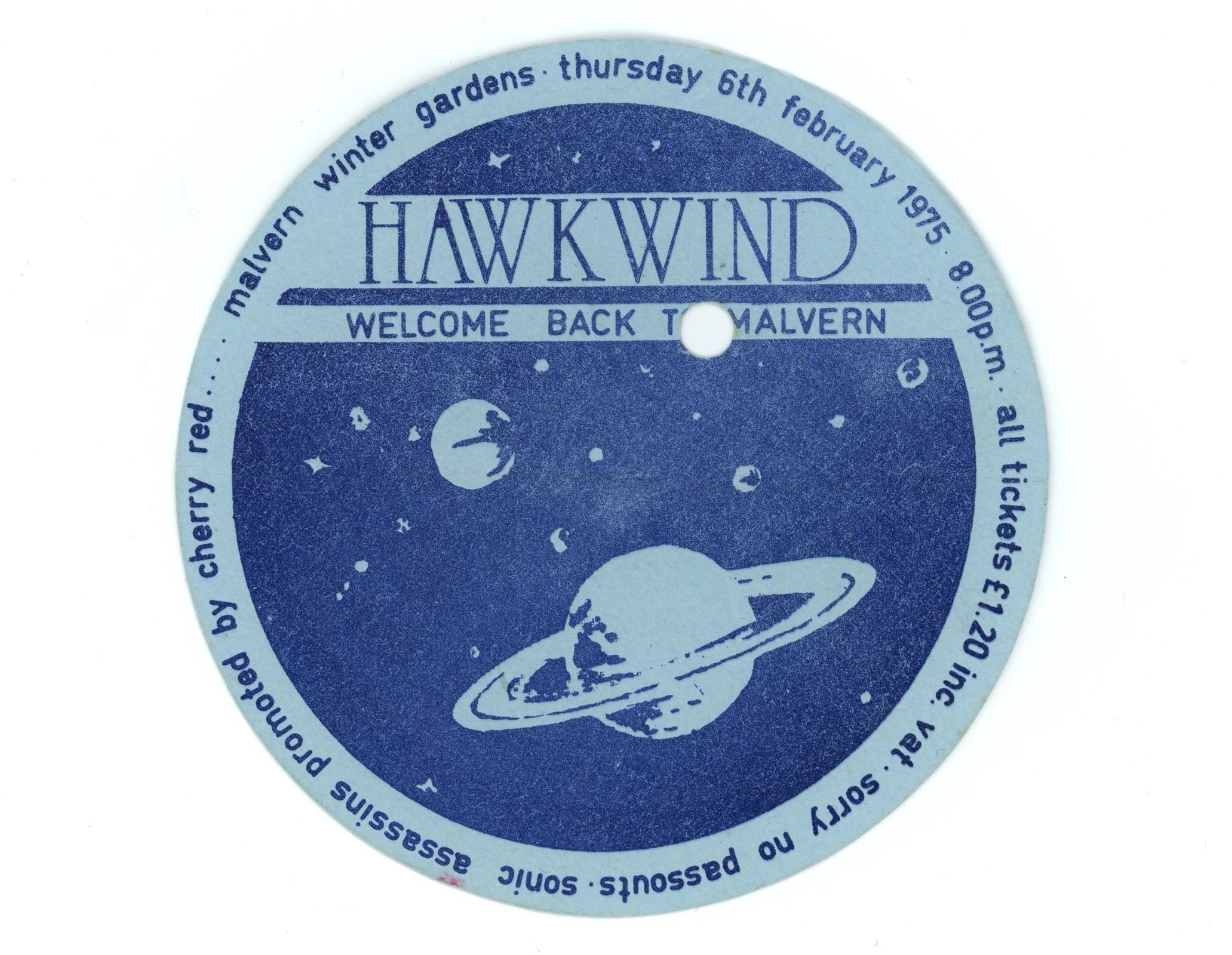 Hawkwind Malvern Winter Gardens ticket 1975