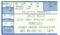 David Bowie and Morrissey 1995 Concert ticket Manchester