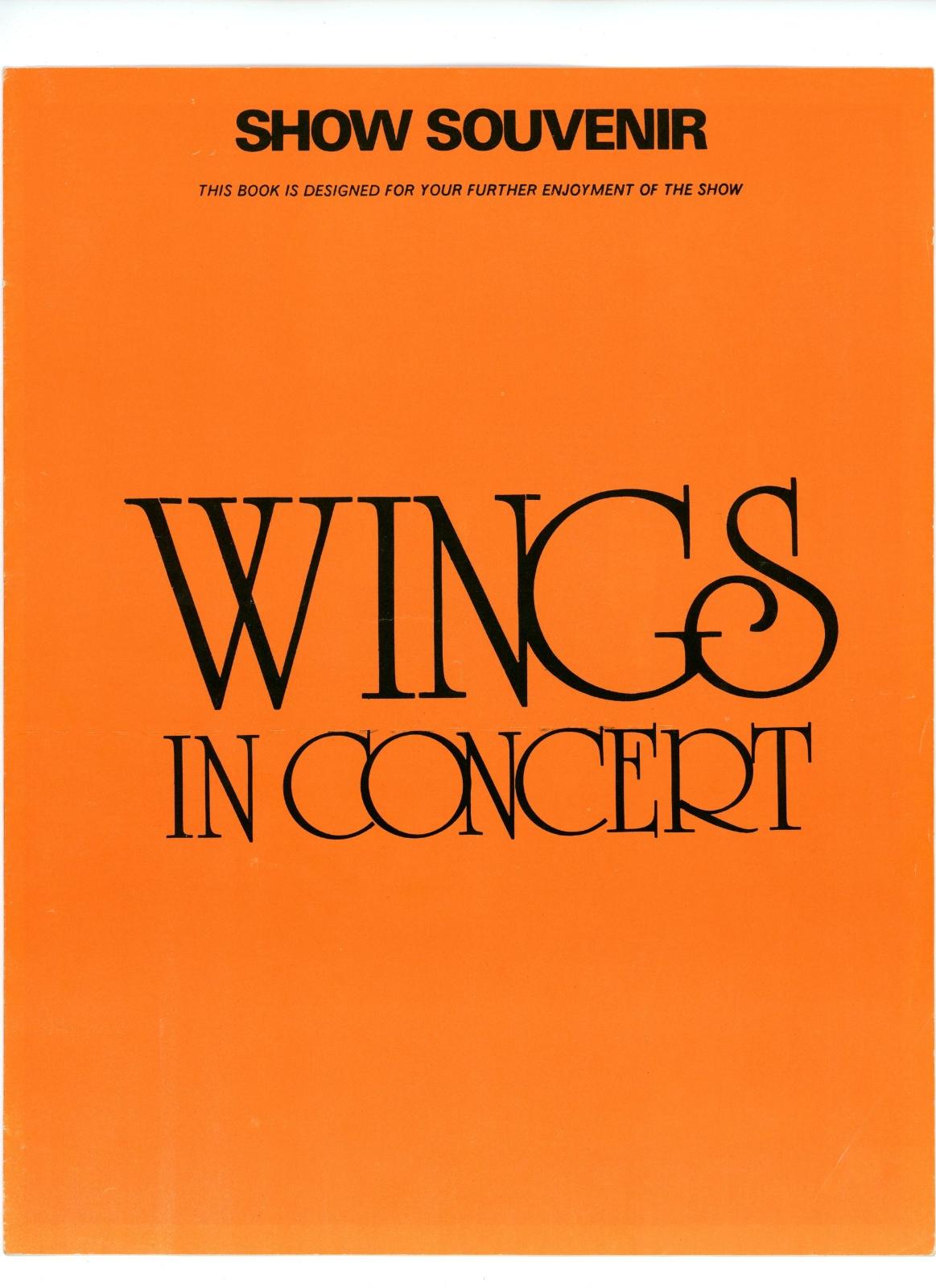 Paul McCartney and wings 1973 in concert Show Souvenir