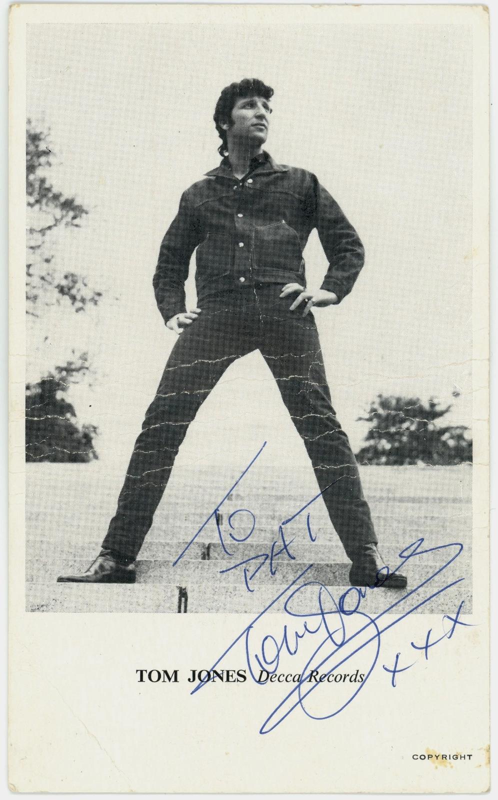 Tom Jones Signed Decca Promotional Card