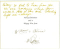 Olivia Harrison inscribed Friar Park Christmas Card with Printed Autographs