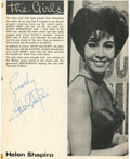 Helen Shapiro signed programme page