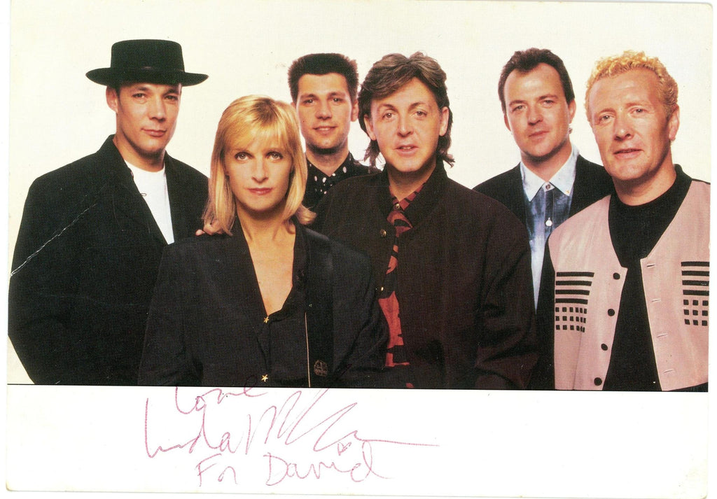 Linda McCartney signed World tour postcard C1989/1990