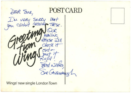 A London Town promotional postcard sent from Mpl