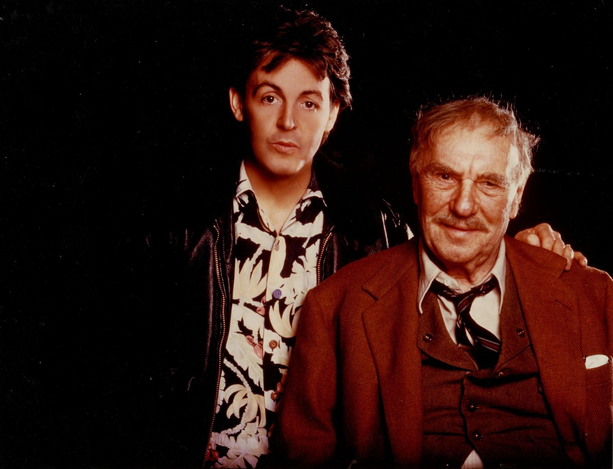 Paul McCartney and Ralph Richardson Photograph 1984